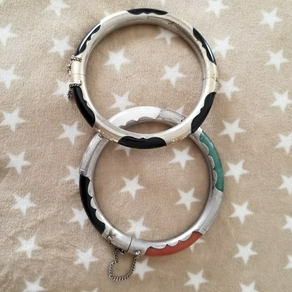 vintage hinged bangle pair